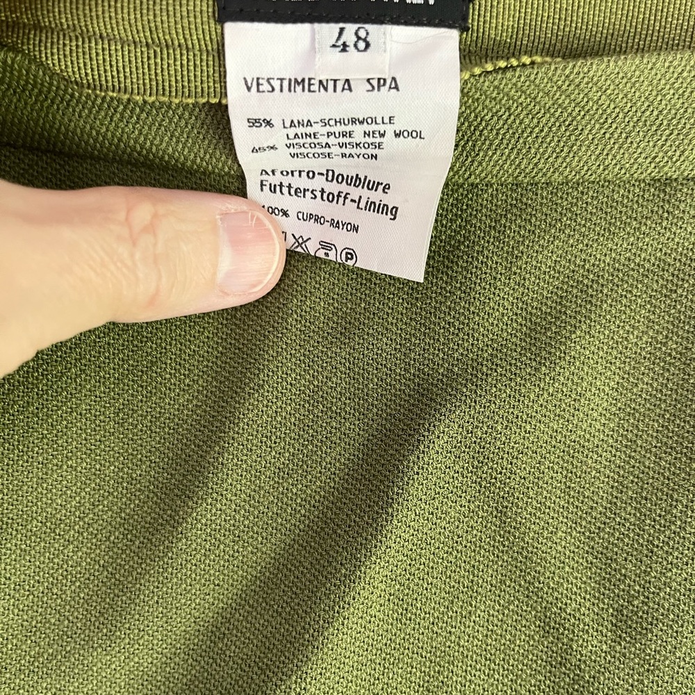 Giorgio Armani Olive Green Blazer and Skirt Suit - Picture 5 of 6